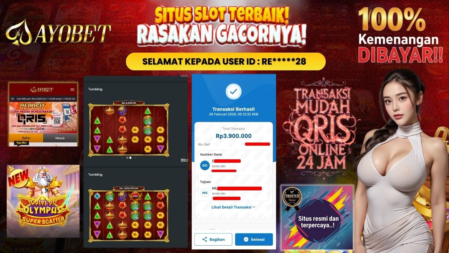 AYOBET JACKPOT SLOT GATES OF OLYMPUS SUPER SCATTER